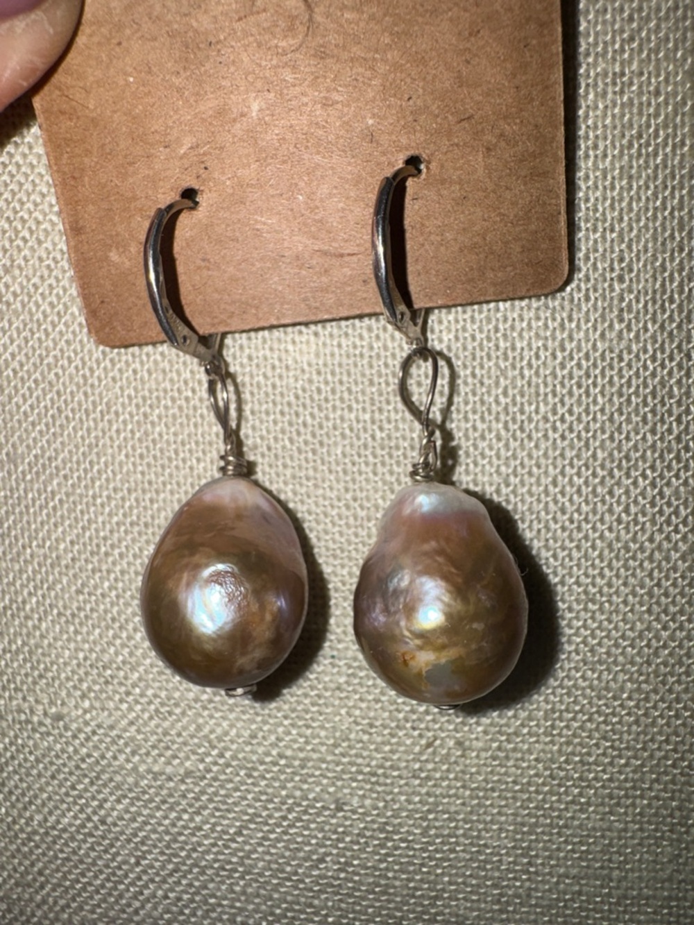 925 Baroque Freshwater Pearl Drop Earrings - Picture 2 of 3